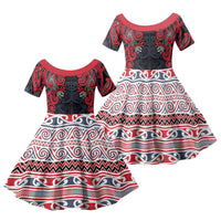 Aotearoa Iwi Te ati Awa Family Matching Summer Maxi Dress and Hawaiian Shirt Maori Wharenui House Tribal Pattern