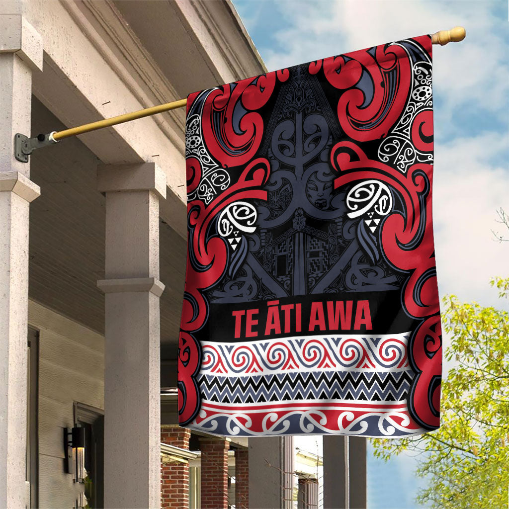 Aotearoa Iwi Te ati Awa Garden Flag Maori Wharenui House Tribal Pattern