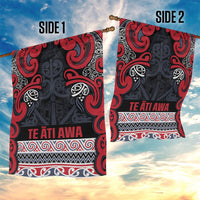 Aotearoa Iwi Te ati Awa Garden Flag Maori Wharenui House Tribal Pattern