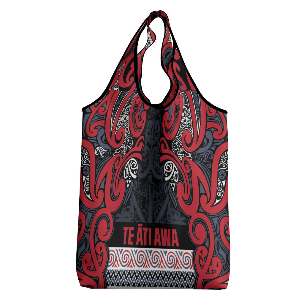 Aotearoa Iwi Te ati Awa Grocery Bag Maori Wharenui House Tribal Pattern
