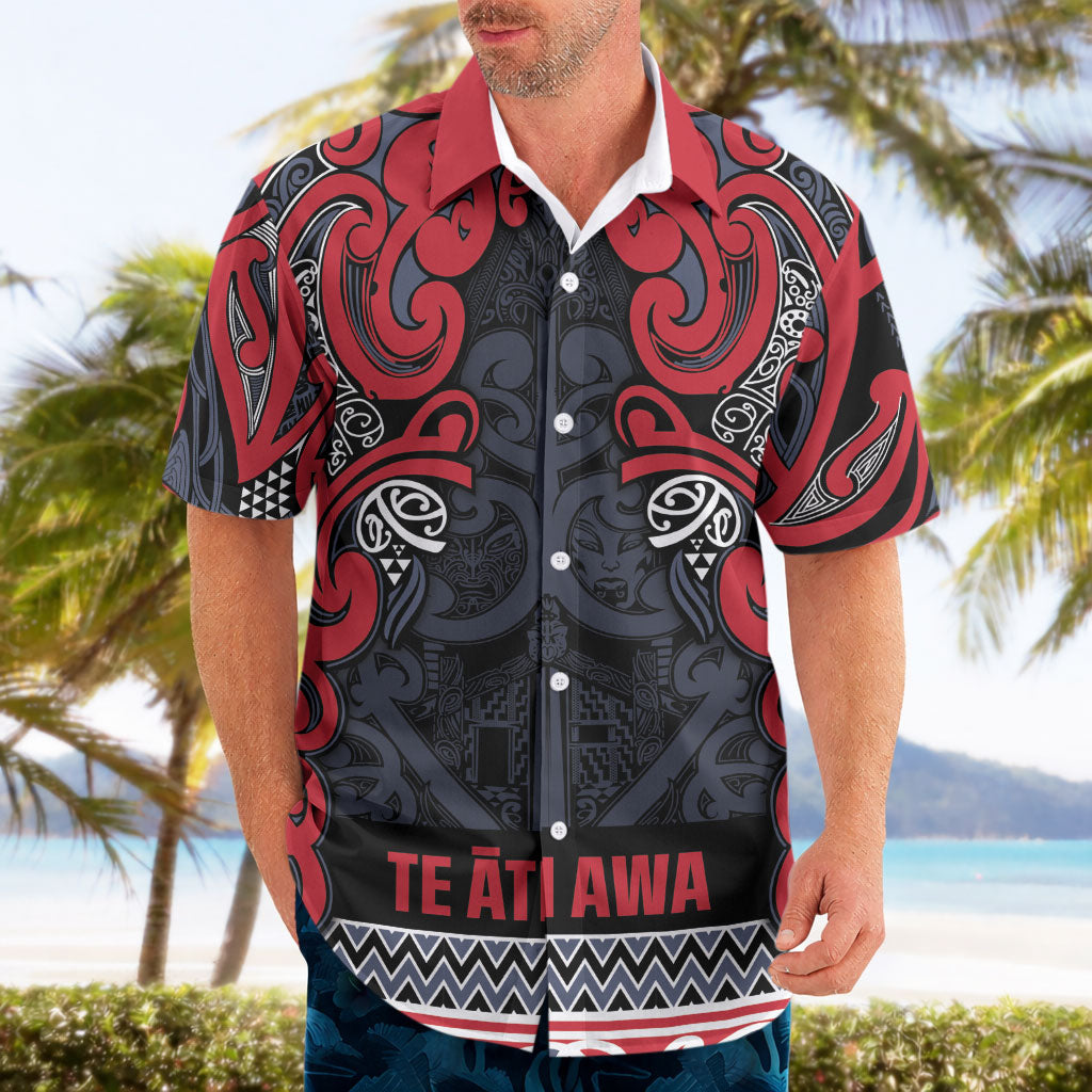 Aotearoa Iwi Te ati Awa Hawaiian Shirt Maori Wharenui House Tribal Pattern