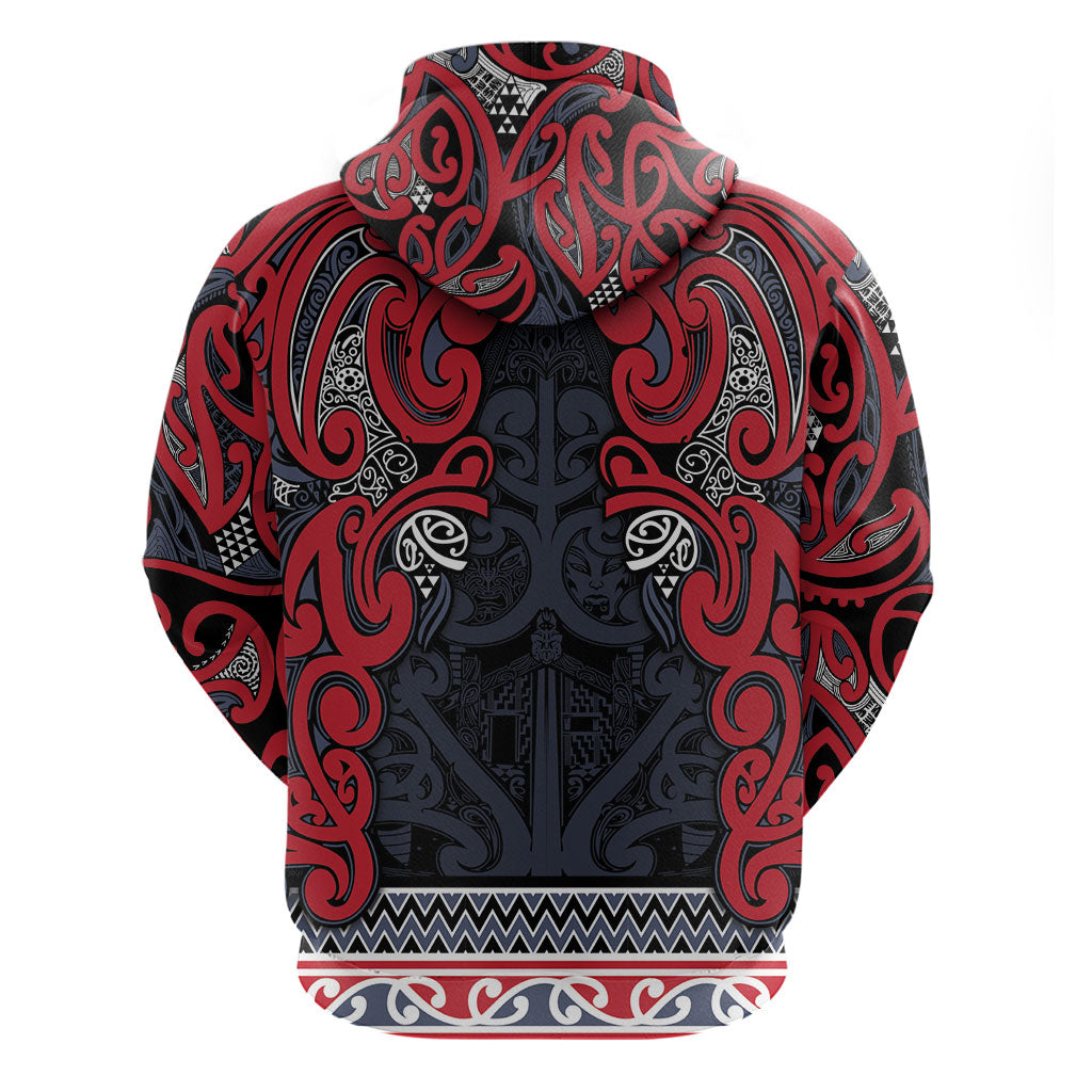 Aotearoa Iwi Te ati Awa Hoodie Maori Wharenui House Tribal Pattern