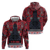 Aotearoa Iwi Te ati Awa Hoodie Maori Wharenui House Tribal Pattern
