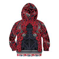 Aotearoa Iwi Te ati Awa Kid Hoodie Maori Wharenui House Tribal Pattern