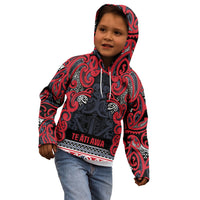 Aotearoa Iwi Te ati Awa Kid Hoodie Maori Wharenui House Tribal Pattern