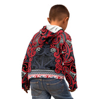 Aotearoa Iwi Te ati Awa Kid Hoodie Maori Wharenui House Tribal Pattern