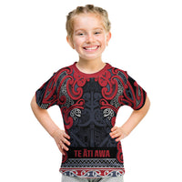 Aotearoa Iwi Te ati Awa Kid T Shirt Maori Wharenui House Tribal Pattern