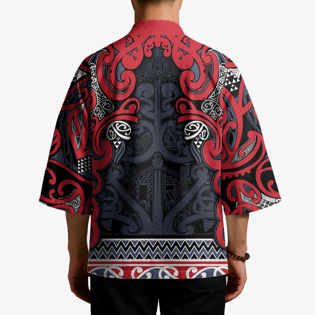 Aotearoa Iwi Te ati Awa Kimono Maori Wharenui House Tribal Pattern