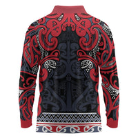 Aotearoa Iwi Te ati Awa Long Sleeve Polo Shirt Maori Wharenui House Tribal Pattern