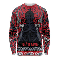 Aotearoa Iwi Te ati Awa Long Sleeve Shirt Maori Wharenui House Tribal Pattern