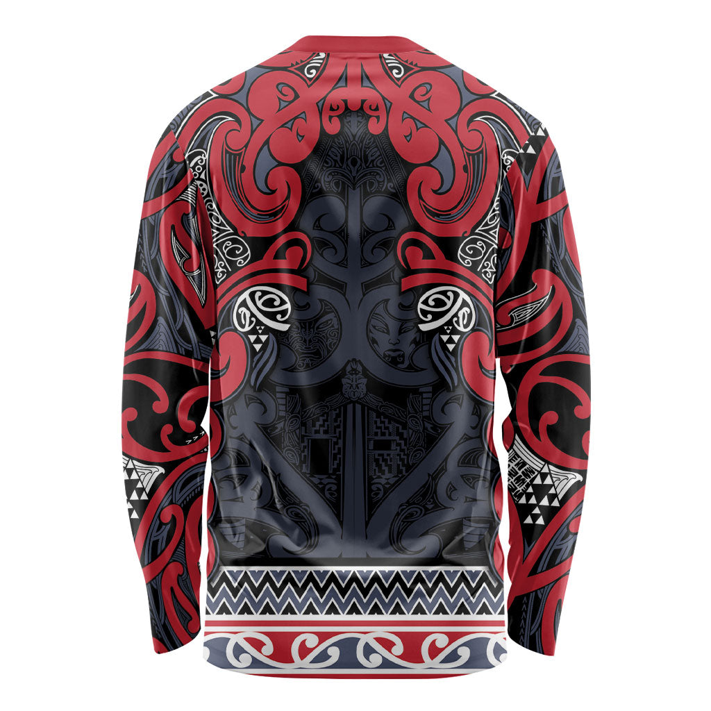 Aotearoa Iwi Te ati Awa Long Sleeve Shirt Maori Wharenui House Tribal Pattern