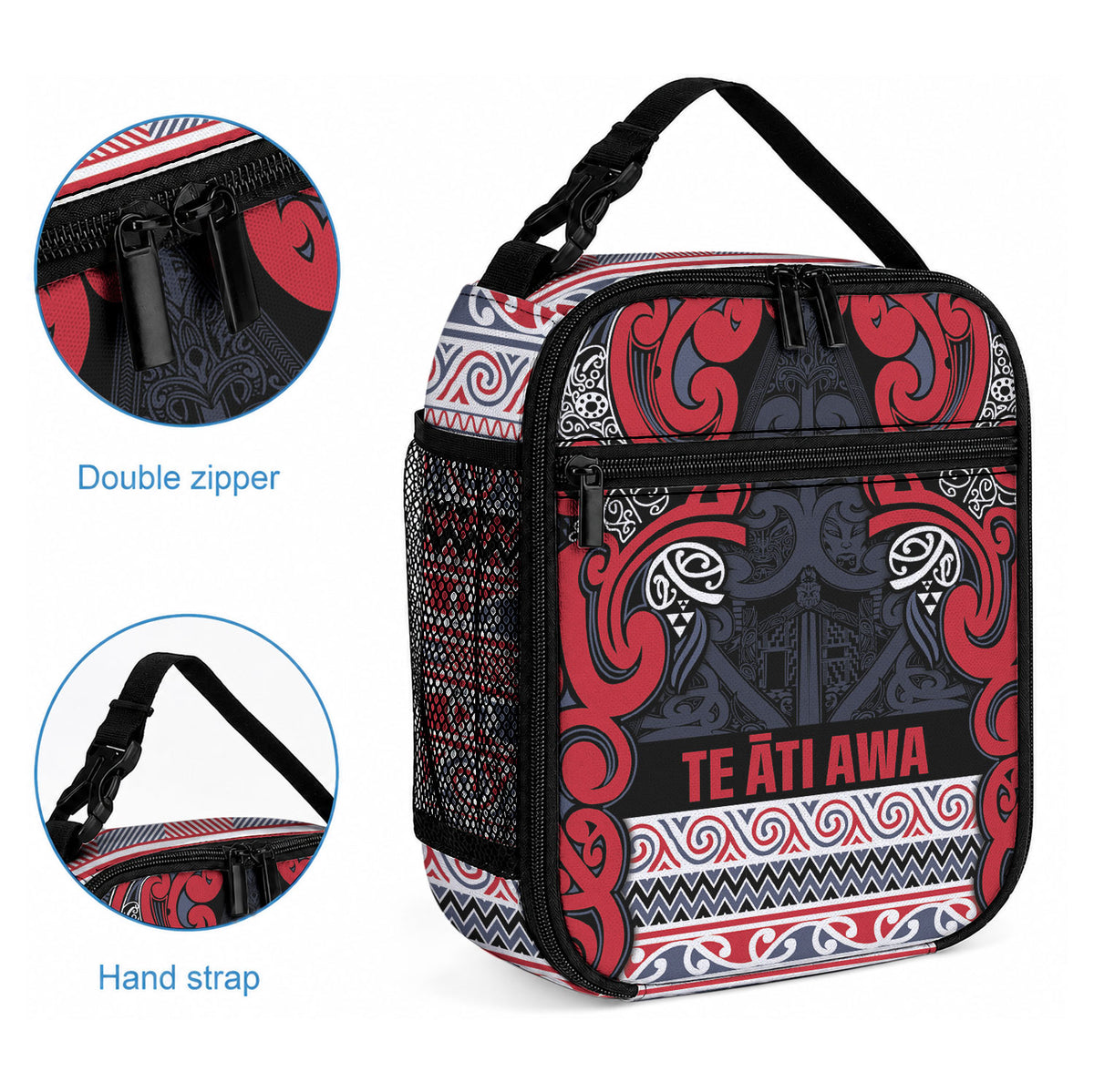 Aotearoa Iwi Te ati Awa Lunch Bag Maori Wharenui House Tribal Pattern