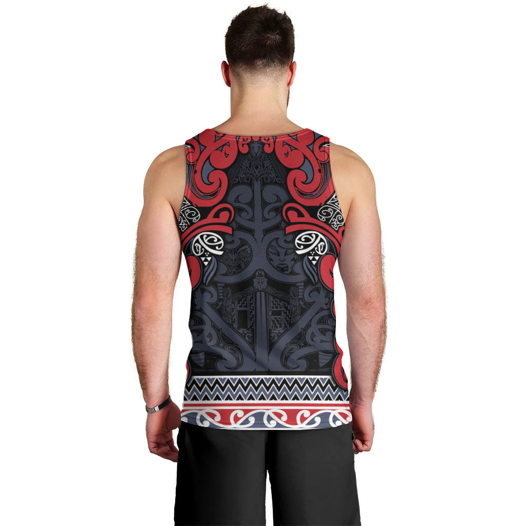 Aotearoa Iwi Te ati Awa Men Tank Top Maori Wharenui House Tribal Pattern