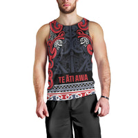 Aotearoa Iwi Te ati Awa Men Tank Top Maori Wharenui House Tribal Pattern