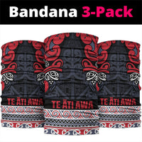 Aotearoa Iwi Te ati Awa Neck Gaiter Maori Wharenui House Tribal Pattern