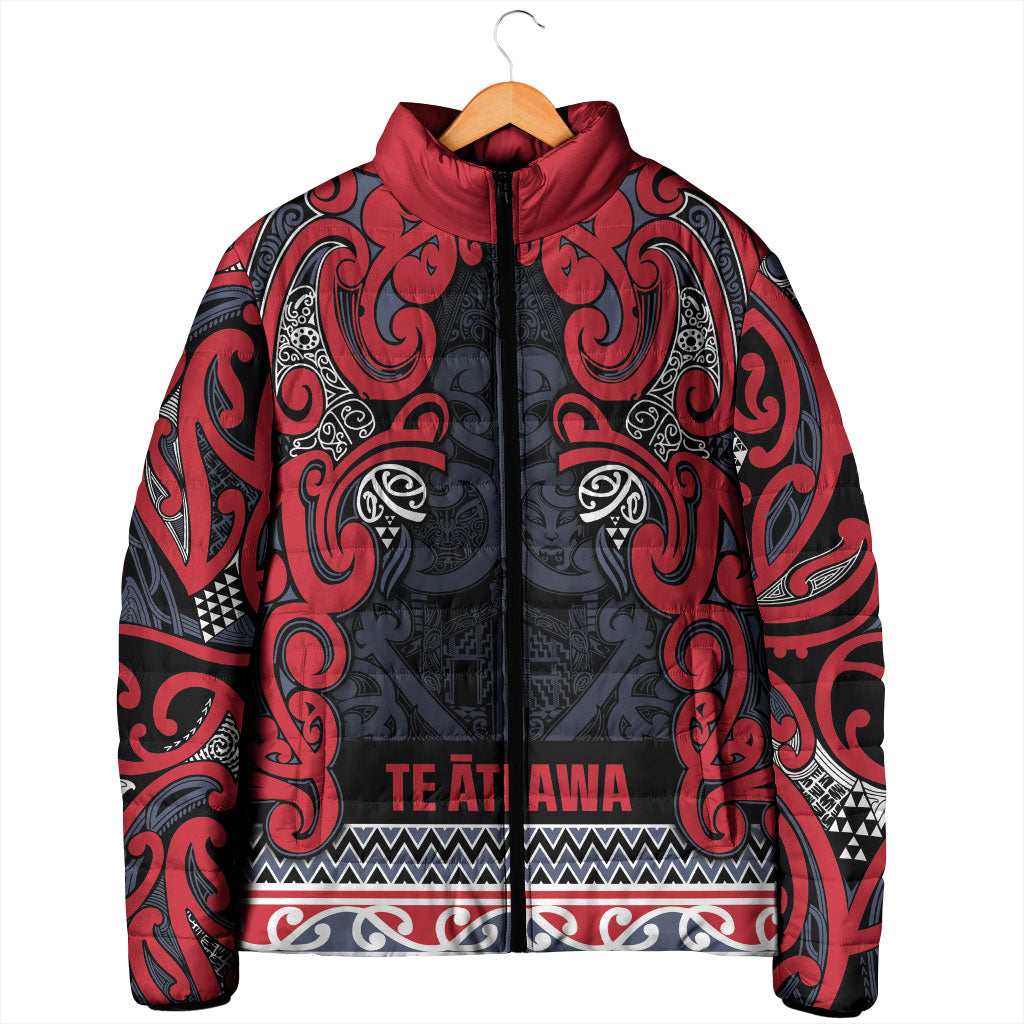 Aotearoa Iwi Te ati Awa Padded Jacket Maori Wharenui House Tribal Pattern