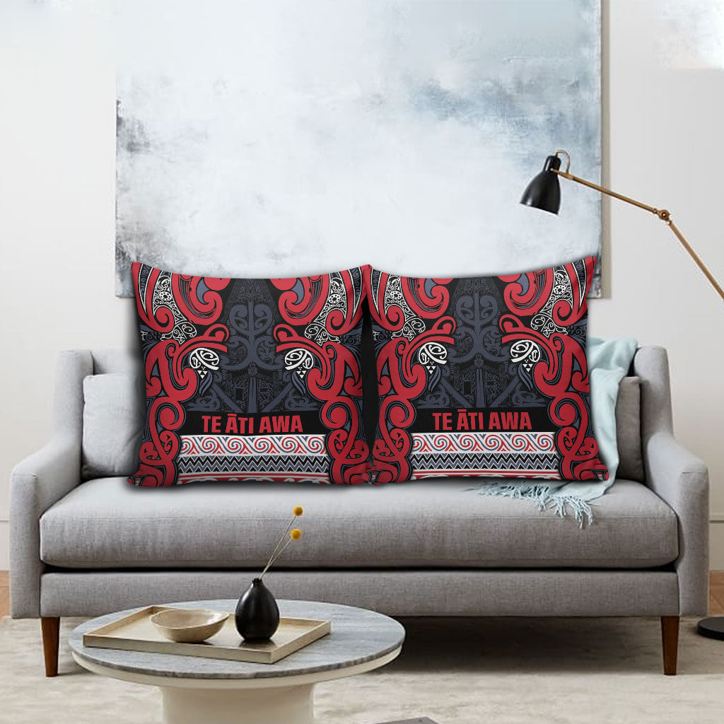 Aotearoa Iwi Te ati Awa Pillow Cover Maori Wharenui House Tribal Pattern