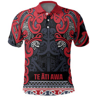Aotearoa Iwi Te ati Awa Polo Shirt Maori Wharenui House Tribal Pattern