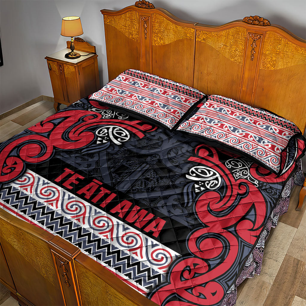 Aotearoa Iwi Te ati Awa Quilt Bed Set Maori Wharenui House Tribal Pattern