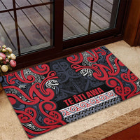 Aotearoa Iwi Te ati Awa Rubber Doormat Maori Wharenui House Tribal Pattern