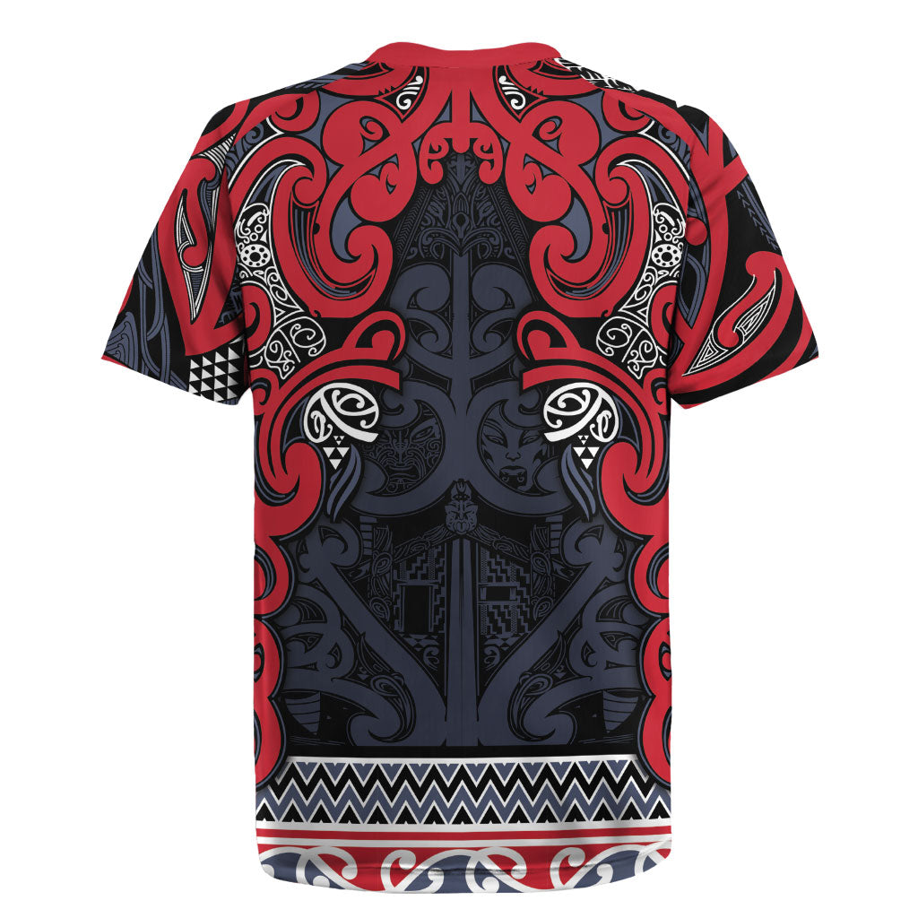 Aotearoa Iwi Te ati Awa Rugby Jersey Maori Wharenui House Tribal Pattern