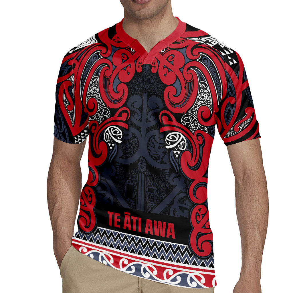Aotearoa Iwi Te ati Awa Rugby Jersey Maori Wharenui House Tribal Pattern