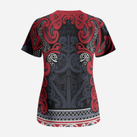 Aotearoa Iwi Te ati Awa Scrub Top Maori Wharenui House Tribal Pattern