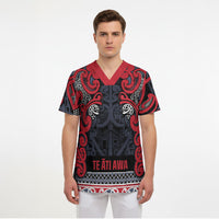 Aotearoa Iwi Te ati Awa Scrub Top Maori Wharenui House Tribal Pattern