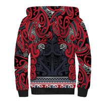 Aotearoa Iwi Te ati Awa Sherpa Hoodie Maori Wharenui House Tribal Pattern