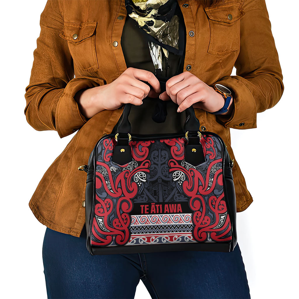 Aotearoa Iwi Te ati Awa Shoulder Handbag Maori Wharenui House Tribal Pattern