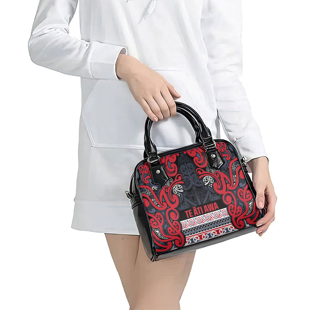 Aotearoa Iwi Te ati Awa Shoulder Handbag Maori Wharenui House Tribal Pattern