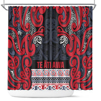 Aotearoa Iwi Te ati Awa Shower Curtain Maori Wharenui House Tribal Pattern