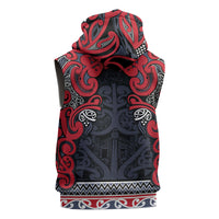 Aotearoa Iwi Te ati Awa Sleeveless Hoodie Maori Wharenui House Tribal Pattern