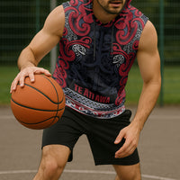 Aotearoa Iwi Te ati Awa Sleeveless Hoodie Maori Wharenui House Tribal Pattern
