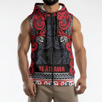 Aotearoa Iwi Te ati Awa Sleeveless Zip Hoodie Maori Wharenui House Tribal Pattern