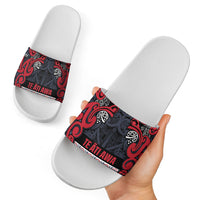 Aotearoa Iwi Te ati Awa Slide Sandals Maori Wharenui House Tribal Pattern