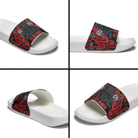 Aotearoa Iwi Te ati Awa Slide Sandals Maori Wharenui House Tribal Pattern
