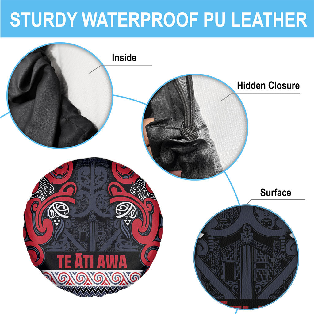 Aotearoa Iwi Te ati Awa Spare Tire Cover Maori Wharenui House Tribal Pattern