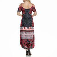 Aotearoa Iwi Te ati Awa Summer Maxi Dress Maori Wharenui House Tribal Pattern