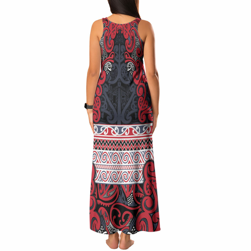 Aotearoa Iwi Te ati Awa Tank Maxi Dress Maori Wharenui House Tribal Pattern