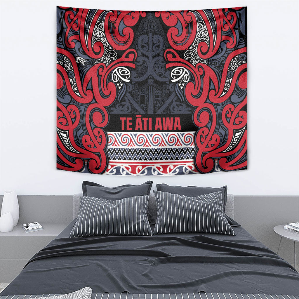 Aotearoa Iwi Te ati Awa Tapestry Maori Wharenui House Tribal Pattern