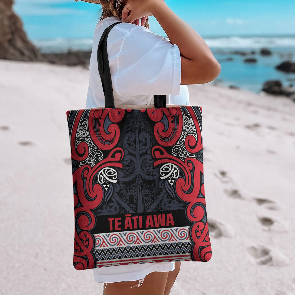 Aotearoa Iwi Te ati Awa Tote Bag Maori Wharenui House Tribal Pattern