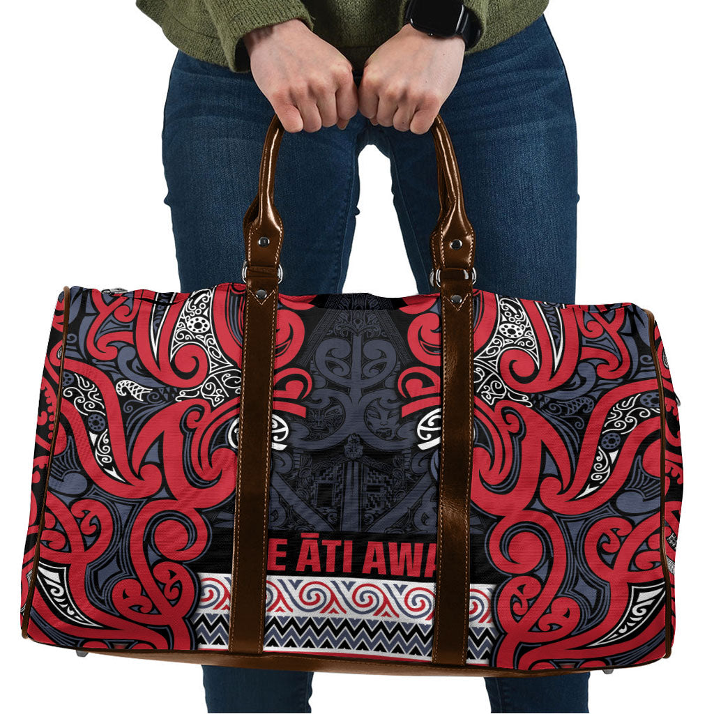 Aotearoa Iwi Te ati Awa Travel Bag Maori Wharenui House Tribal Pattern