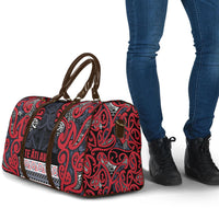 Aotearoa Iwi Te ati Awa Travel Bag Maori Wharenui House Tribal Pattern