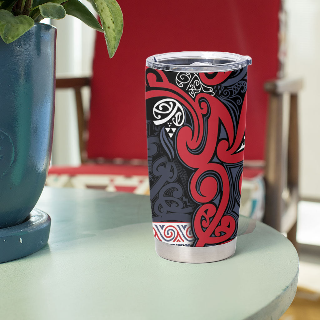 Aotearoa Iwi Te ati Awa Tumbler Cup Maori Wharenui House Tribal Pattern