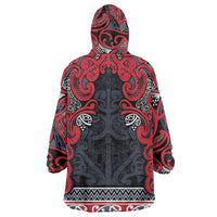Aotearoa Iwi Te ati Awa Wearable Blanket Hoodie Maori Wharenui House Tribal Pattern