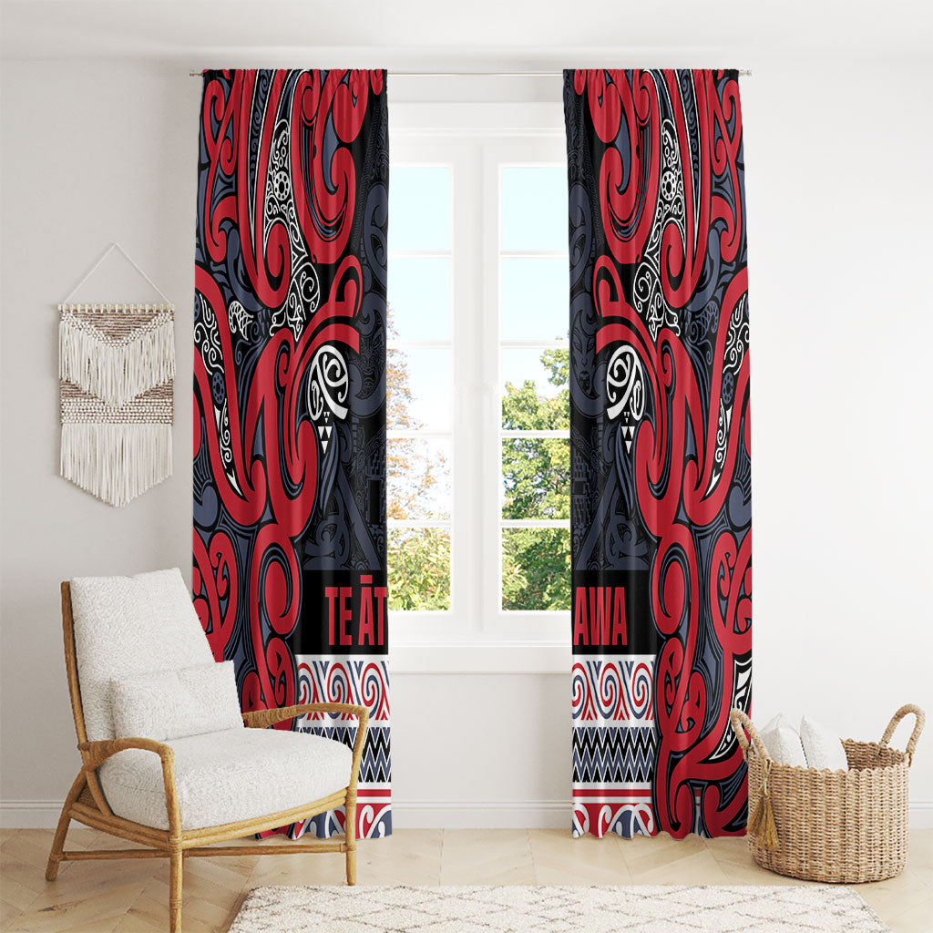 Aotearoa Iwi Te ati Awa Window Curtain Maori Wharenui House Tribal Pattern