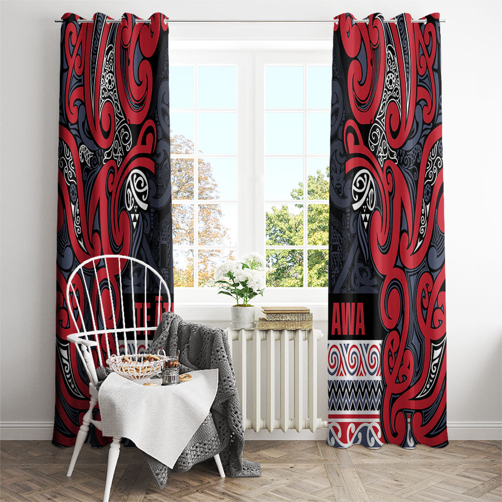 Aotearoa Iwi Te ati Awa Window Curtain Maori Wharenui House Tribal Pattern