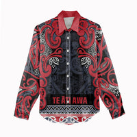 Aotearoa Iwi Te ati Awa Women Casual Shirt Maori Wharenui House Tribal Pattern