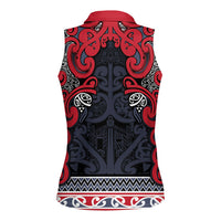 Aotearoa Iwi Te ati Awa Women Sleeveless Polo Shirt Maori Wharenui House Tribal Pattern